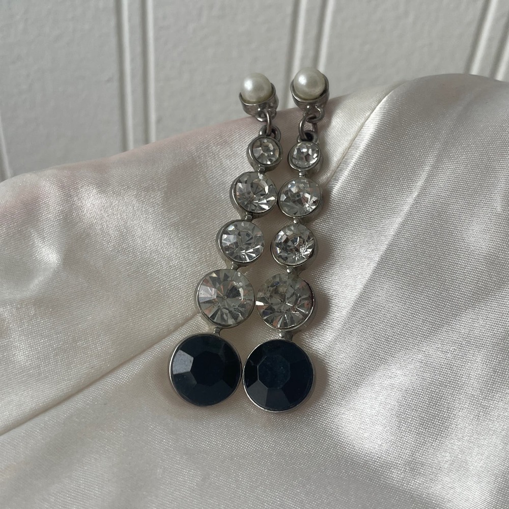 Dangle Drop Large Rhinestone Earrings - Picture 6 of 6